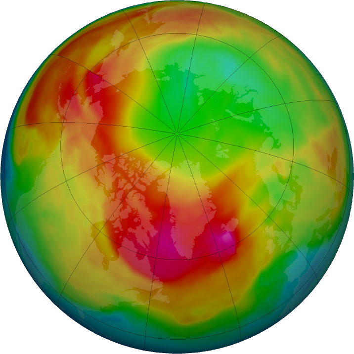 Arctic ozone map for 28 January 2024